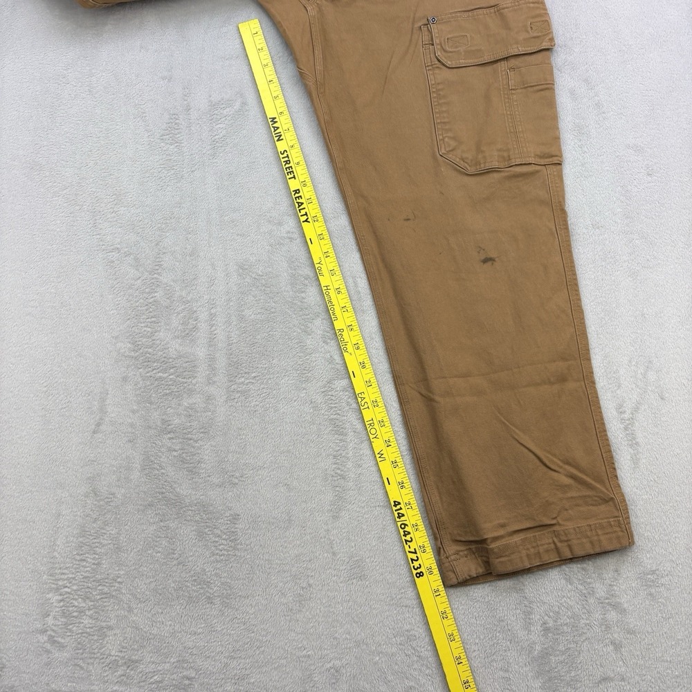 Duluth Pants Mens 38x31 Brown Flex Fire Hose Cargo Pockets Canvas Utility Work - Picture 11 of 15